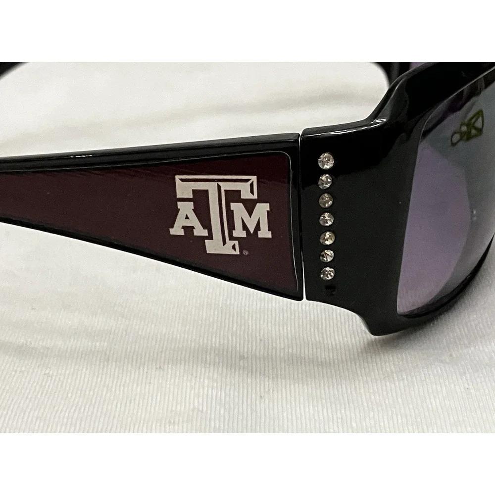 Texas A&M Aggies Rhinestones Black Sunglasses Heart Texas Gig ‘Em College Merch